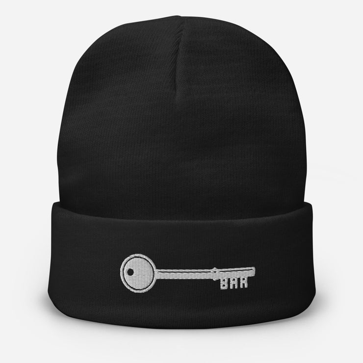 Key Bar Embroidered Beanie